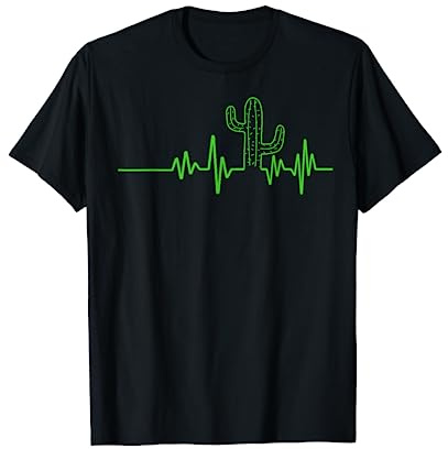 Heartbeat Cactus Cute Saguaro Cactus Cacti Lovers Gift T-Shirt