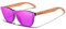 KINGSEVEN Bubinga Lunettes de Soleil Polarisées Design Rétro Vintage Elégant pour Hommes Femmes, Verres Miroir B5510 (Violet)