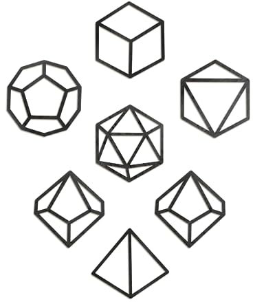DND Deko - 7 Würfelset Teile Wandobjekt aus Holz - Dungeons & Dragons Würfel Artwork/Grafik Wandschmuck Pen and Paper/DND Zubehör - Nerd Geschenke Für Gamer/Gaming Zimmer Deko