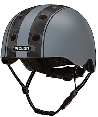 Melon Fahrradhelm »Double Camouflage Black« für Damen, Herren und Kinder | Leichter & sicherer urbaner Cityhelm mit Magnetverschluss, individuell anpassbar in grau | Größe XL-XXL (58–63cm)