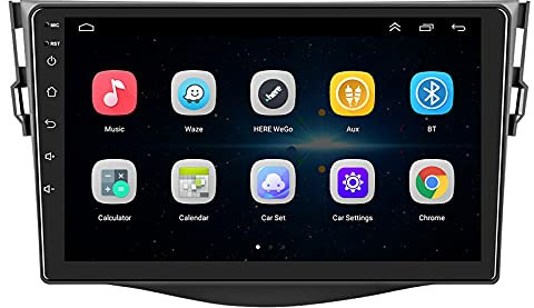 EZoneTronics Carplay Android Autoradio für Toyota RAV4 2007–2012 mit Wirless Carplay Android Auto 9 Zoll Touchscreen High Definition GPS-Navigation Bluetooth USB WLAN SWC FM/RDS Radio Player