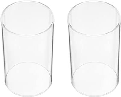 2 Stücke Glaszylinder Windlichtgläser Transparenter Kerzenhalter Teelichtgläser Ersatzzylinder Kerzengläser Teelichtglas für Tischdeko 20X7cm Glaszylinder 50 cm