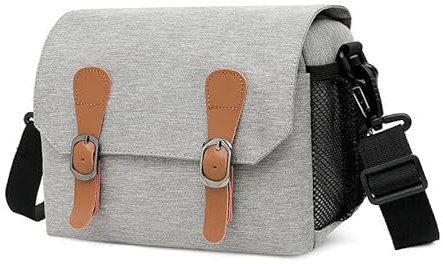 AFGRAPHIC Kameratasche, Retro-Diebstahlschutz, Handtasche, mit verstellbarem Gurt, für Canon PowerShot G5X Mark II Digitalkamera, grau, Kameratasche