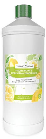 TerraDomi Mediterran- & Zitruspflanzendünger | Spezial Flüssigdünger für Orange, Zitrone oder Olive | 1 Liter