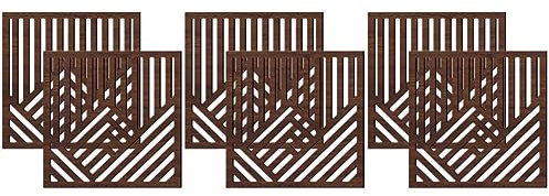 Warmhm 6 Pcs Wall Sticker Wall Hanging Plaque Mountains Wood Wall Art Playroom Decor Living Room Wall Decor Carved Wood Panel Modern Carved Wood Wall Art Vintage Wooden Office Wood Crafts
