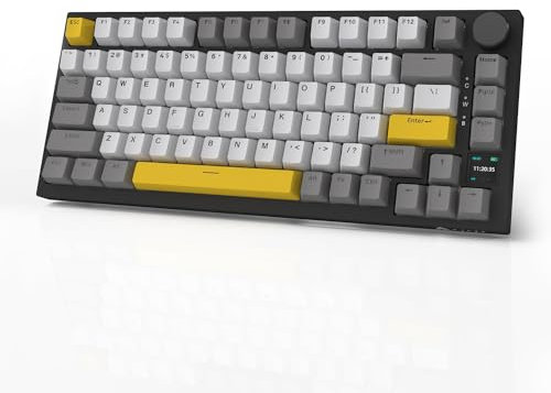 AJAZZ AK820 Pro Gasket Mechanische Tastatur Hot-Swap-Fähig BT/2.4G/Kabel|4000mAh|TFT-Bildschirm|Nach Süden Ausgerichtetes RGB|Lautstärkeregler Foam für Win/Mac/PC