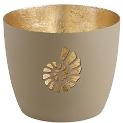 Windlicht Madras Muschel Eisen Höhe 8,5 cm Sandstone Gold