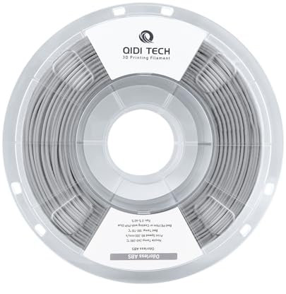 QIDI TECH Geruchloses ABS Filament 1.75mm, 3D Drucker Filament, 1 KG Spule (2.2lbs), 3D Druck Filament für die meisten FDM 3D Drucker, Silber