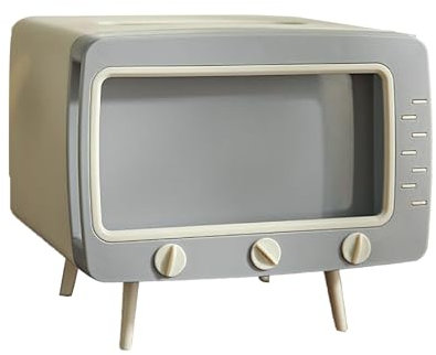 AUNMAS Taschentuchbox, Niedlicher TV-förmiger Serviettenspender mit Handyhalter Tisch-Gesichtspapier für Küche Schlafzimmer Büro