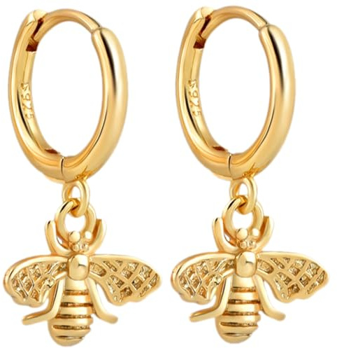VALICLUD 1 Paar Bienen Ohrringe Bienen Schlüsselanhänger Bienen Ohrhänger Zierliche Goldene Ohrringe Biene Partygeschenke Geschenke Creolen Schmuck Retro Ohrhänger