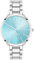 NINE WEST Women's Crystal Accented Bracelet Watch Silver/Teal