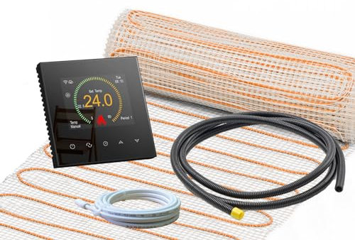 Elektrische Fußbodenheizung Komplett-Set für Fliesenboden UltraPro 200 extra stark mit Thermostat RT-70 WIFI Touch (5 m² - 0,5 x 10 m)