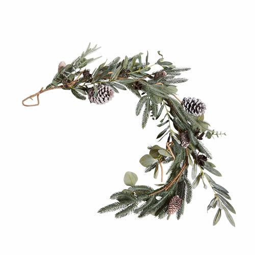 Loberon Girlande Rosella, echte Zapfen, natürliche Optik, Festdekoration, Weihnachtsdekoration, Weihnachten, Kunststoff, Tannenzapfen, grün/braun