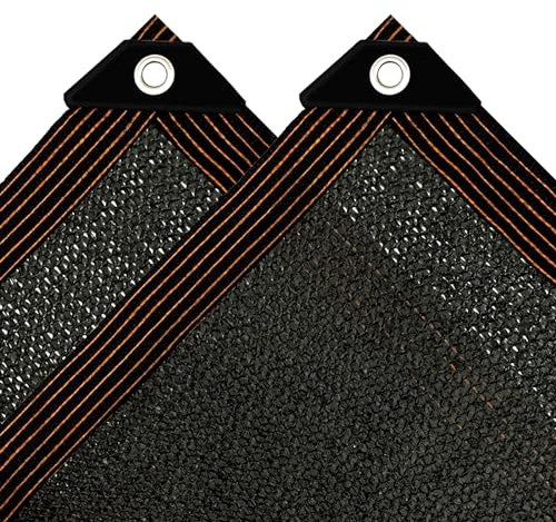 Toldo rectangular con ojales, 5 x 6 m, 70 % protección solar, tela de toldo, para protección contra el viento, balcón, red de sombra para invernadero/piscina, color negro