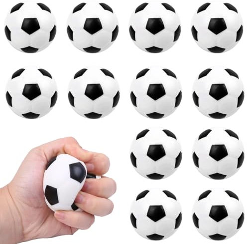 12 Stück Mini Fußball, Mini Schaumstoffbälle Kinder, Weiche Fussball Klein, Fußball Stressbälle, Sportbälle Fussball, Antistressball für Kinder und Erwachsene Fußball Party