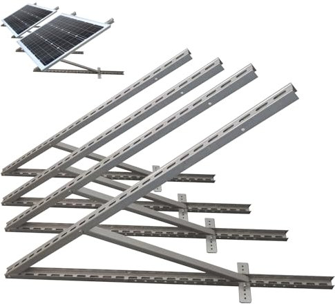 m4solar M03 Lot de 4 supports réglables de 0 à 90° en acier pour 2 panneaux solaires (100 W-600 W) 116 cm 10 kg Pour panneau solaire de balcon, toit plat, mur, camping-car, bateau