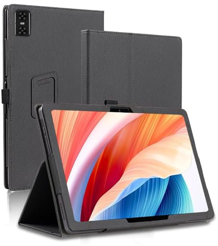 AKNICI Funda para UMIDIGI A15 Tab/YESTEL T15 Tablet 11 Pulgadas, PU Protectora Carcasa Cover con Magnetite y Cinturón de Seguridad y Soporte Función para UMIDIGI A15 Tab/YESTEL T15 (Negro)