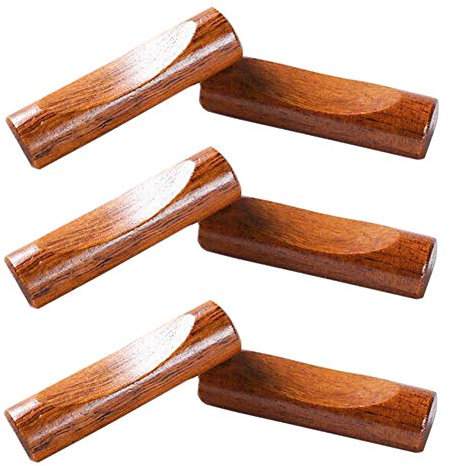 GYJZZW 6 supporti in legno naturale per bacchette, poggia cucchiaio, forchetta, coltelli, per decorare il tavolo da pranzo (6 pezzi)