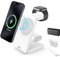NiiTTER 3-in-1 kabellose Ladestation, magnetischer Faltbarer kabelloser Ladegerät, 15W Schnellladeständer für iPhone 16/15/14/13/12/ Apple Watch/Airpods (Adapter inklusive)