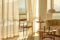 KnSam 2er Set Gelb Halbtransparent Gardinen Voile, Transparente Gardine Einfarbig, Polyester Ösen Vorhänge für Deko Wohnzimmer Schlafzimmer, Jeder B 86 x H 183cm