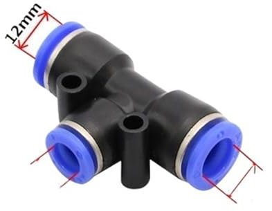 LABDIP PE Air Connectors 4mm 6mm 8mm 10 12MM Pneumatic Fitting Quick Slip Lock Tee 3Way Pipe Water Hose Tube Connector (PEG 12-16)