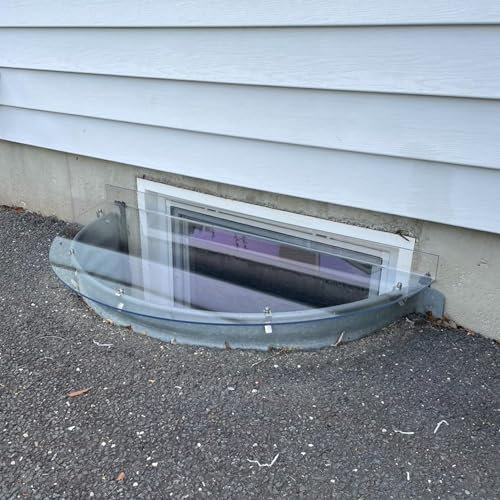 Polycarbonate Window Well Covers Outside, Basement Window Well Cover, Heavy Duty Clear Plastic Window Guard, UV Resistant, Waterproof & Protects Against Debris/Only Cover (42 L X 19 W)