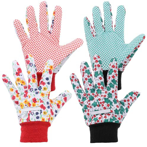 TIESOME 2 Paare Gartenhandschuhe Damen, Blumen Gartenhandschuhe Gartenzubehör Arbeitshandschuhe Damen Handschuhe Garten für Gartenreinigung, Angeln, Gartenarbeit, Jäten, Pflanzen, Gießen (Farbe 1)