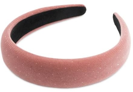 SXQLYH Haarreifen Gepolstert, Damen Stirnband Haarreif Samt, Stirnbänder Weiches Glänzender Samt Haarreiffen, Gepolstertes Haarband Bequeme Stirnbänder für Frauen Mädchen (Rosa)