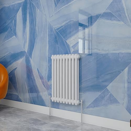 Traditional Household Cast Iron Radiator,White Horizontal 600X425mm 2 Column Suitable for Multi-Room Central Heating