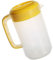 Amosfun Milk Tea Measuring Kettle 2500ml Yellow Water Pitcher with Lid Cold Water Jug Beverage Storage Container