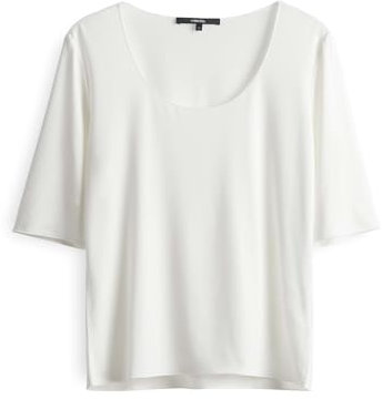 someday Damen Dreiviertelarmshirt | KIROSA Detail Basicshirt Slim aus ECOVERO™ Viskose Mix Milk, 38