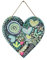 Wasise Heart Wall Art - Heart Door Decor, Front Porch Decor, Metal Decorative Wall Hanging Art, Outside Front Yard Porch Decoration, Metal Tree Arts Geometric Shapes Door Signs, Green Hanging Gift