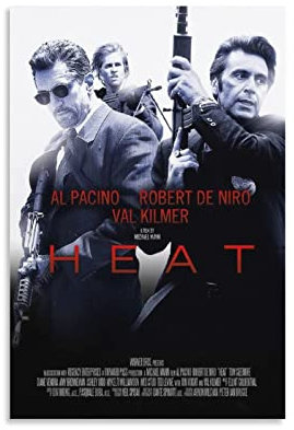 ZZXCHG Foto Auf Leinwand 30x50cm Heat Crime Movie Poster Classic Canvas Wall Art Soggiorno Camera da letto Pittura Senza Cornice