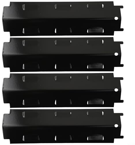 Jotekonoby 4 Pack BBQ Heat Deflector Plates, Stainless Steel Grill Flame Tamer Replacement Parts, Heat Distribution Shield, For Charbroil, Gas Grill, 371x108mm (4PCS)