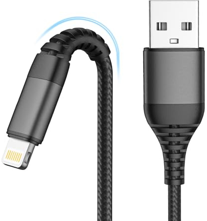 LumFocus iPhone Ladekabel, Lightning Kabel 2M iPhone Schnellladekabel MFi Zertifiziert, Nylon Fast USB Ladekabel für iPhone 14 13 12 11 Pro Max XS Max XR X 8 7 6 6s Plus SE, iPad Air(Schwarz)