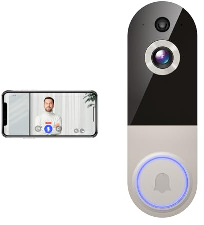 Lunelyx Wireless Video Doorbell, Enhanced Security with AI Human Detection, 2-Way Audio, HD Night Vision, AES-128 Cloud Storage, Real-Time Alerts, Smart Home Protection (Linen)
