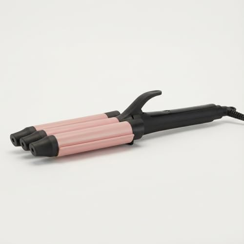 JOCCA - Tenacilla Triple para Ondas con 3 Tubos de 25 mm, Cerámica con Turmalina, 200 °C, Calentamiento Rápido, Cable Giratorio 360°, Ondas Naturales y Duraderas