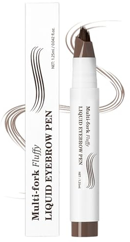 Augenbrauenstift Braun, Magic Micro Eyebrow Pencil, Wasserfest & Wischfest Augenbrauenstift mit Natürliches Finish, Langlebig Microblading-Augenbrauenfarbe für Frauen, Brow Pen für Volle Augenbrauen