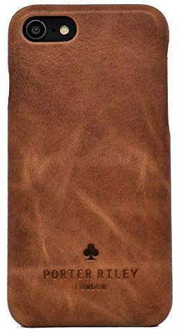 PORTER RILEY - Leather Case for iPhone 8 Plus/iPhone 7 Plus. Premium Genuine Leather Slimline Back Case (Tan)