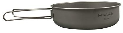 Jolmo Lander Campingpfanne Qutdoorpfanne Bratpfanne mit klappbarem Griff ultraleichte Titan Pfannen D150mm