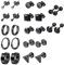 12 Pairs Black Earrings Studs, Stainless Steel CZ Screw Studs Cartilage Earrings Hoops Barbell Ear Plugs Ear Piercing Triangle Screw Studs Earrings Endless Round Huggie Hoop Men's Earrings