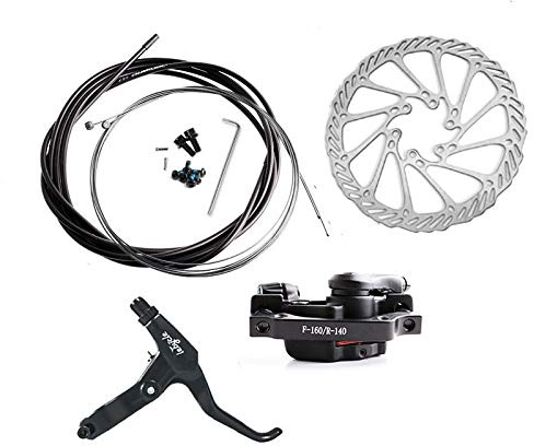 Mountain Bike Disk Brake Set G3/ HS1 Bicycle Disc Brake Kit Front and Rear 160mm Caliper Rotor with Bolts and Cable (F G3 Disc Brake Set)
