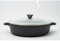 Baumalu, Mijoteuse Basse 36 cm en Fonte d'Aluminium avec Couvercle en Verre, Revêtement Anti-Adhérent 2 Couches XYLAN PLUS, Extérieur Noir, Compatible Tous Feux et Induction