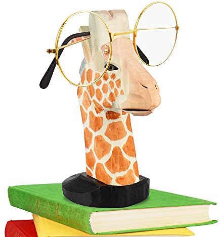 EMAGEREN Brillenhalter Tier Brillenhalterung Kinder Holz Brillenständer Sonnenbrillenhalter lustig Brillenablage für Schreibtisch, Dekorative Ständer, Wohnkultur und Geschenk (Giraffe)