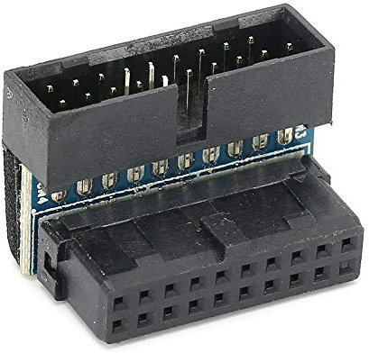 ASHATA 19 PIN Turn 90 Degree Turn Connector for Host Wiring Desktop Computer Accessories, USB3.0 high-speed signal Desktop Motherboard USB3.0 Socket 90 Degree Angled USB Socket Converter