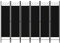 vidaXL Raumteiler Klappbar Freistehend Trennwand Paravent Umkleide Sichtschutz Spanische Wand Raumtrenner 6-TLG. Schwarz 240x180cm Eisen Stoff
