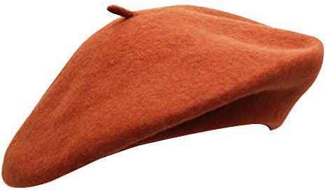 Umeepar Damen Wolle Französischen Baskenmütze (Ziegelrot)