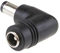 WITTKOWARE Netzteil-Adapter (Hohlstecker Winkeladapter), Kupplung 5,5/2,1mm zu Stecker 5,5/2,1mm, 90°