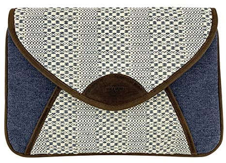 Hide & Drink, Envelope Clutch Bag Handmade from Denim & Raw Canvas - Kleine Damen Handtasche Geldbörse, Praktische Aufbewahrung für persönliche Gegenstände, Geld, Langlebig, Waschbar - Interlaken