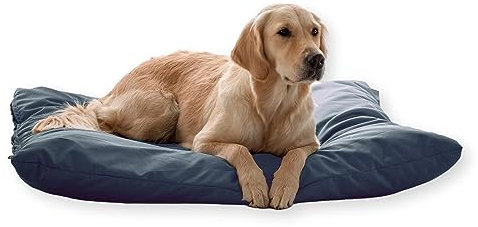 4L Textil ZOE Hundekissen wasserfest mit Bezug Hundebett wasserabweisend Hundekissen große Hunde waschbares Hundebett große Hunde (120x100 cm, Graphit)